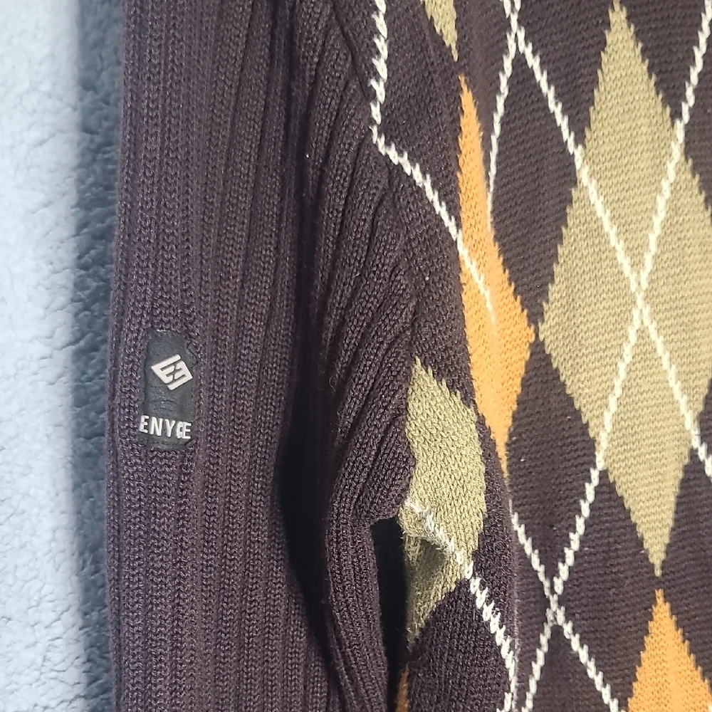 Enyce - Argyle Pattern Sweater - Black, Gold, Tan - Picture 3 of 7